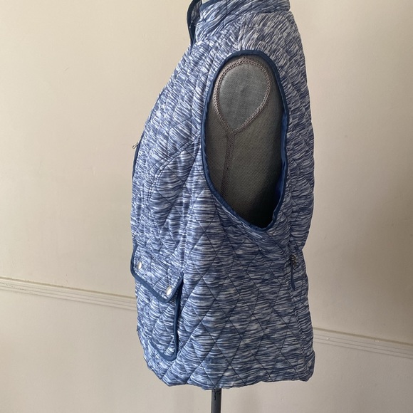 CROFT & BARROW BLUE WITH WHITE QUILTED VEST SIZE 1X 🌟EUC🌟 - Picture 4 of 10